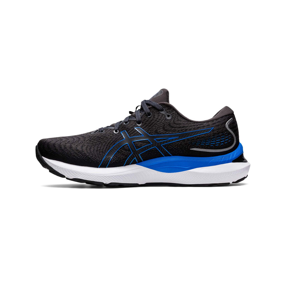 Medial view of men's asics gel-cumulus 24 running shoes in black (7520585646242)