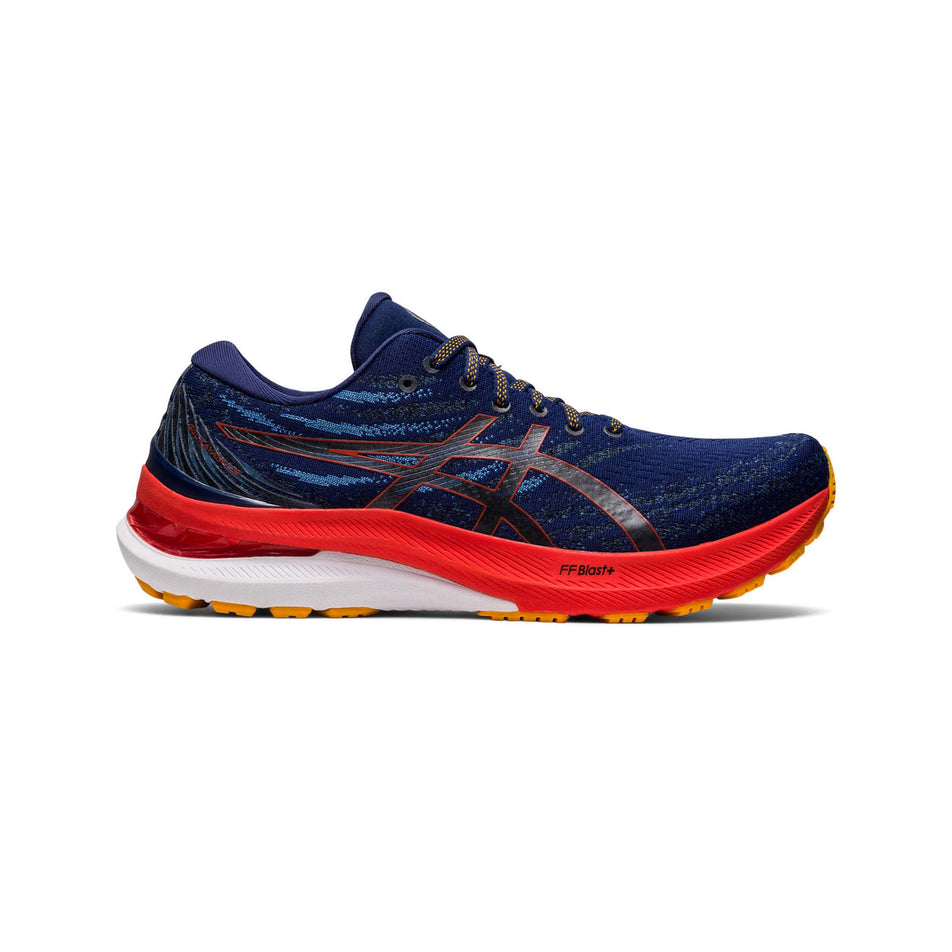 Lateral view of men's asics gel-kayano 29 running shoes in blue (7520555434146)