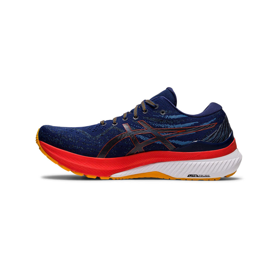 Medial view of men's asics gel-kayano 29 running shoes in blue (7520555434146)