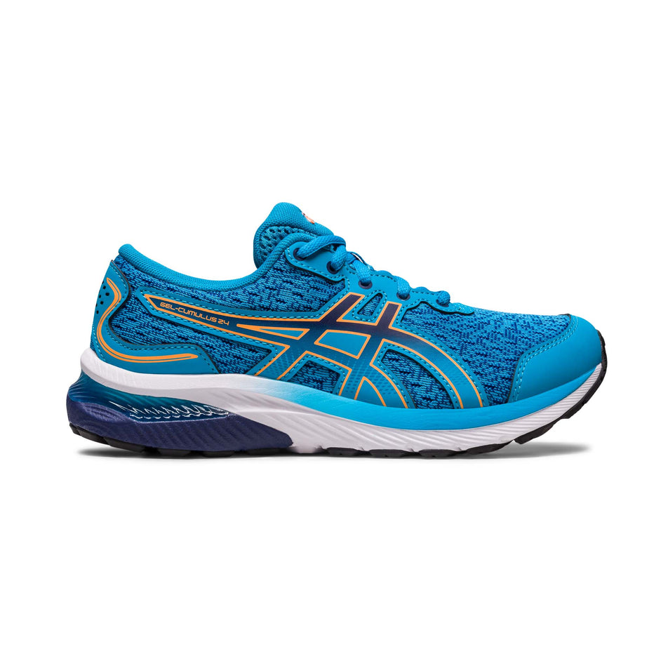 Lateral side of the right shoe from a pair of kids' Asics Gel-Cumulus 24 GS Running Shoes (7711222759586)