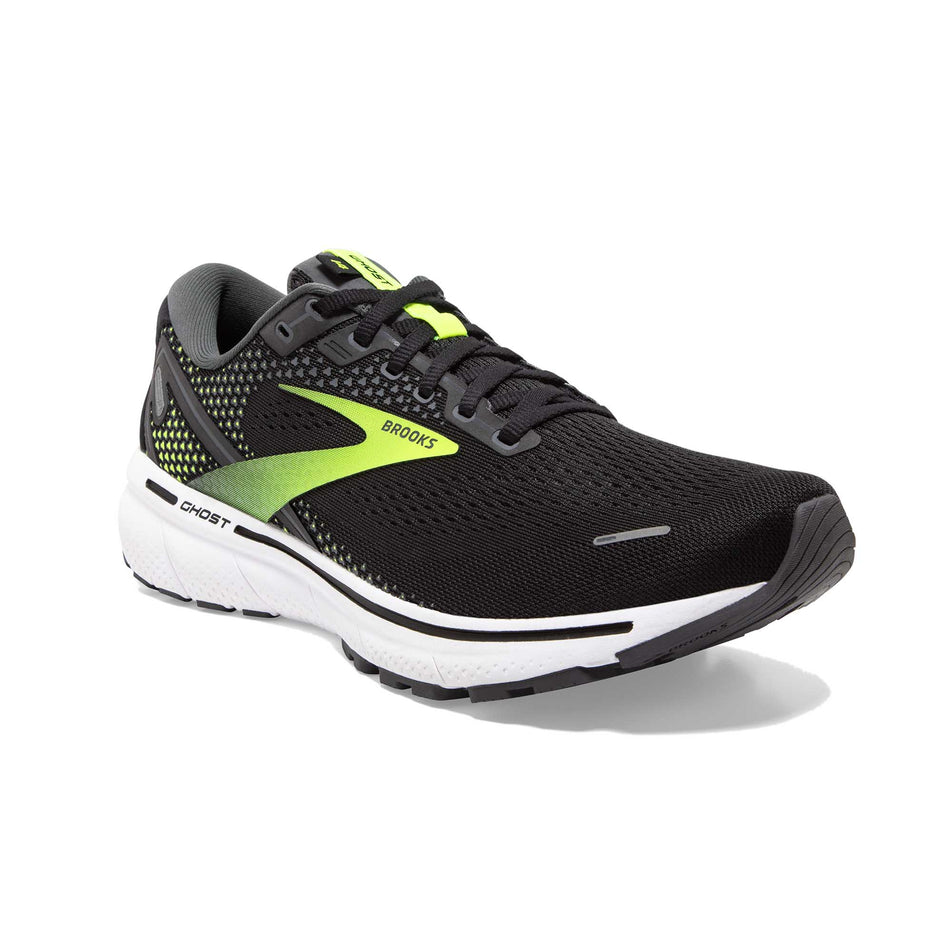 Anterior angled view of men's brooks ghost 14 2e running shoes (7231670091938)