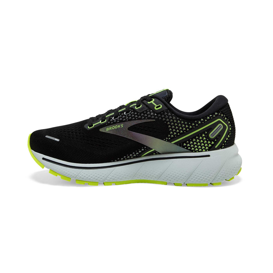 Medial side of the right shoe from a pair of men's Brooks Ghost 14 (7160345657506)