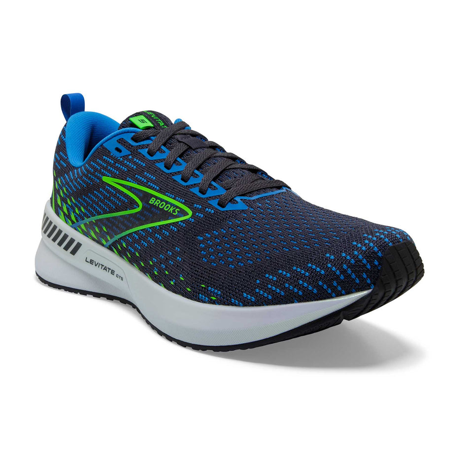 Anterior view of men's brooks levitate gts 5 running shoes (6884443029666)