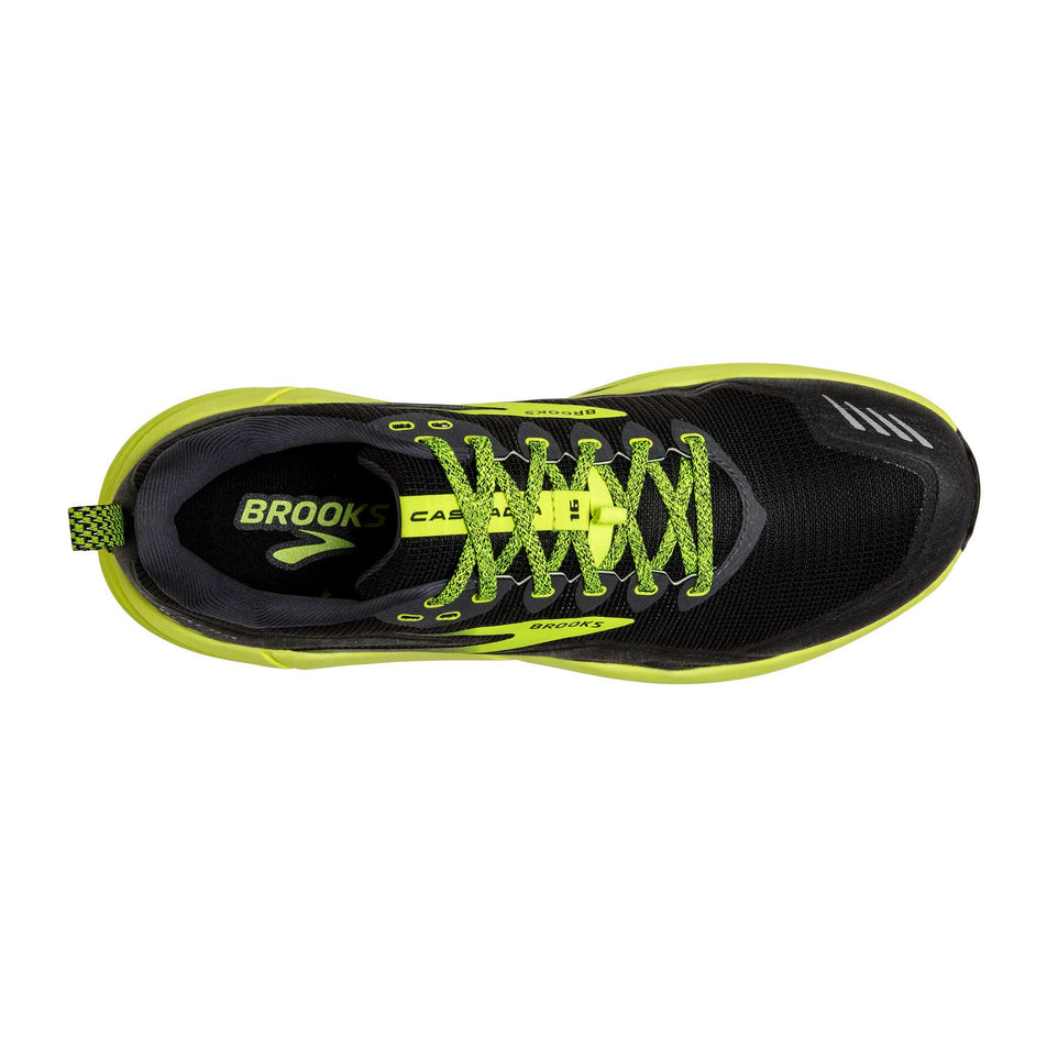 Upper view of men's brooks cascadia 16 running shoes (6884642947234)