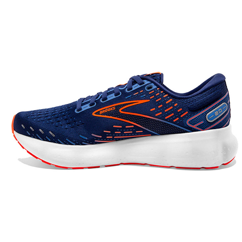 Medial view of men's brooks glycerin 20 running shoes (7328971423906)
