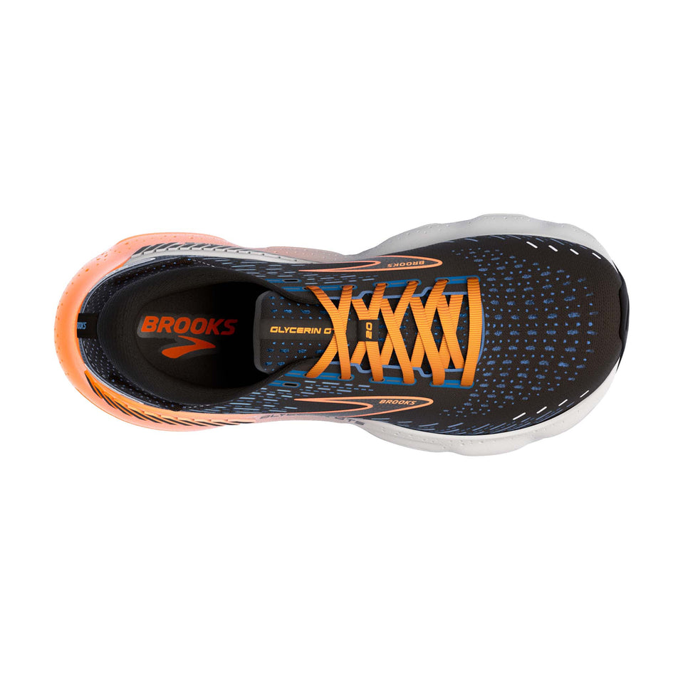 Right shoe upper view of Brooks Men's Glycerin GTS 20 Running Shoes in black. (7725145194658)
