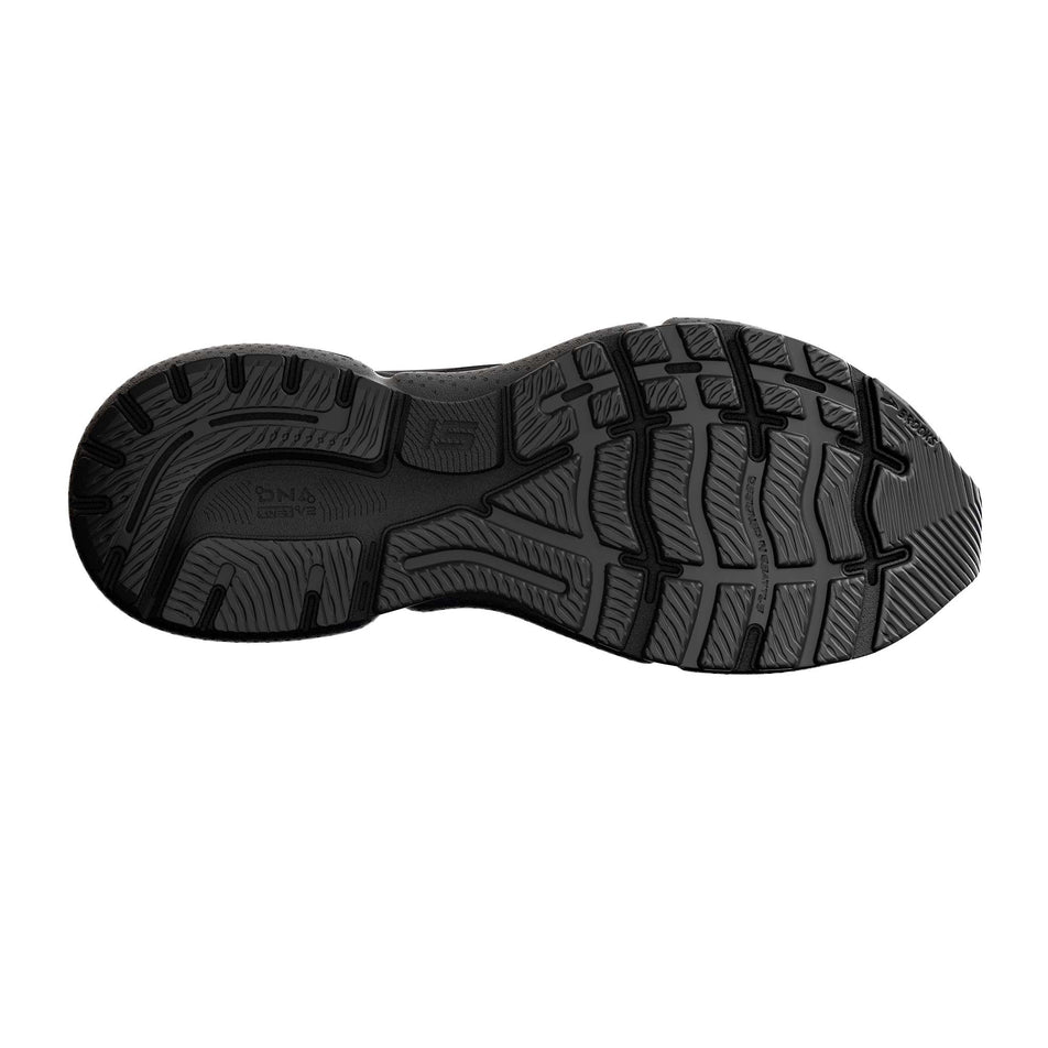 Right shoe outsole view of Brooks Men's Ghost 15 Running Shoes in black (7709821567138)
