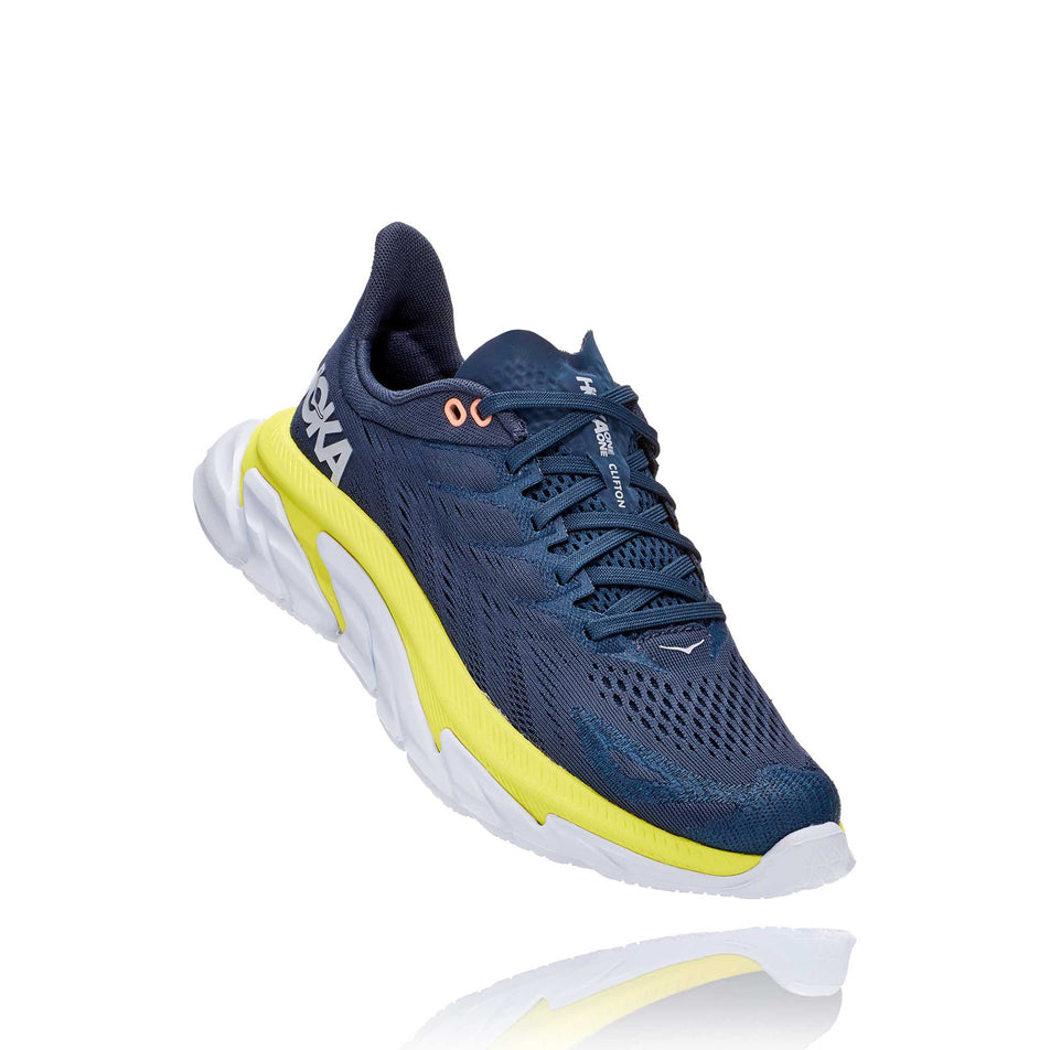 Anterior toe off view of women's hoka clifton edge running shoes (7020581290146)