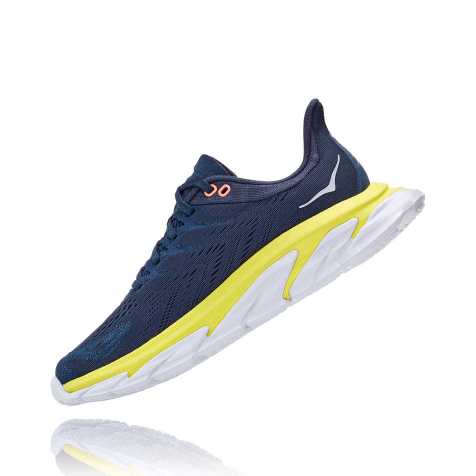 Medial toe off view of women's hoka clifton edge running shoes (7020581290146)