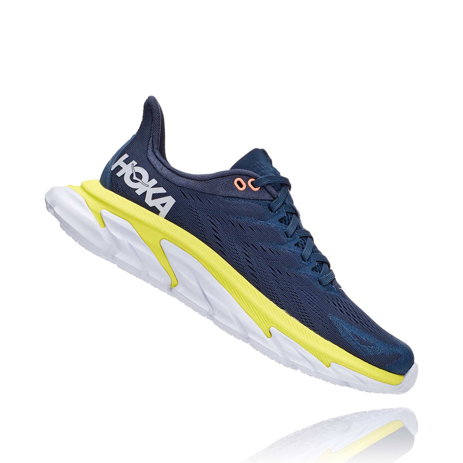 Anterior toe off view of women's hoka clifton edge running shoes (7020581290146)