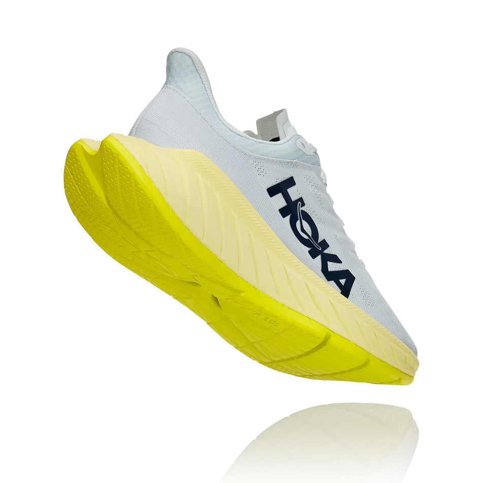 The lateral side and full outsole on the right shoe from a pair of women's Hoka Carbon X 2 in a slanted position (6901964931234)
