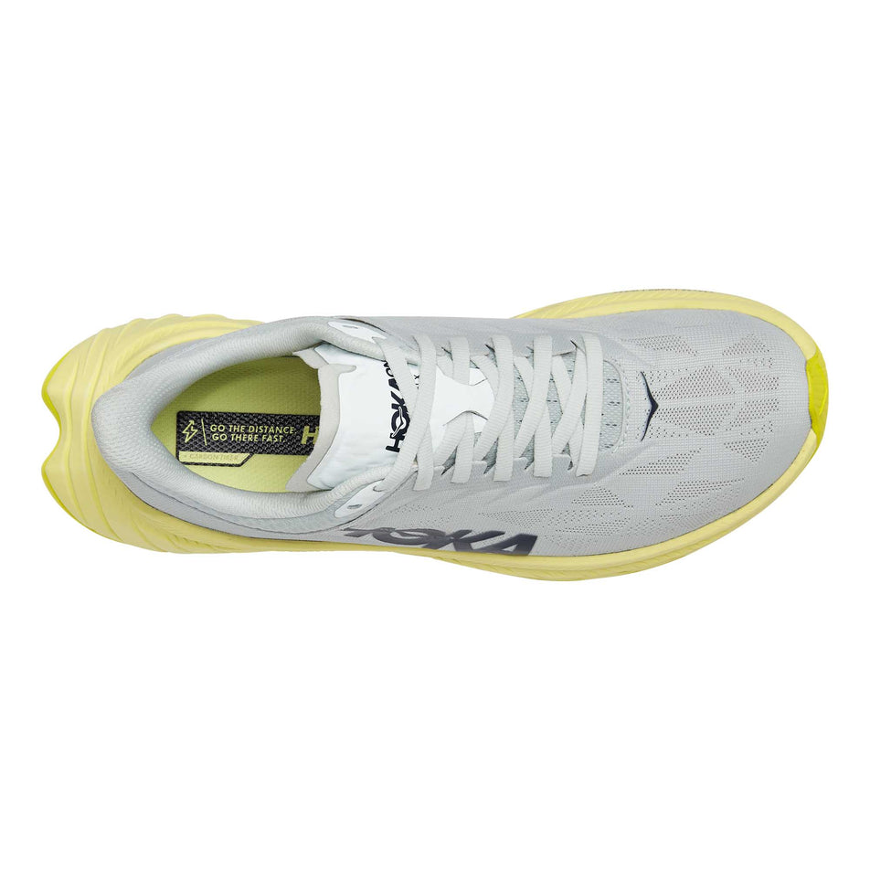 The upper and lace area on the right shoe from a pair of women's Hoka Carbon X 2 (6901964931234)