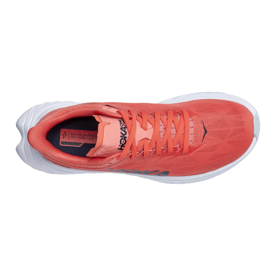 The upper and lace area on the right shoe from a pair of women's Hoka Carbon X 2 (6901956018338)