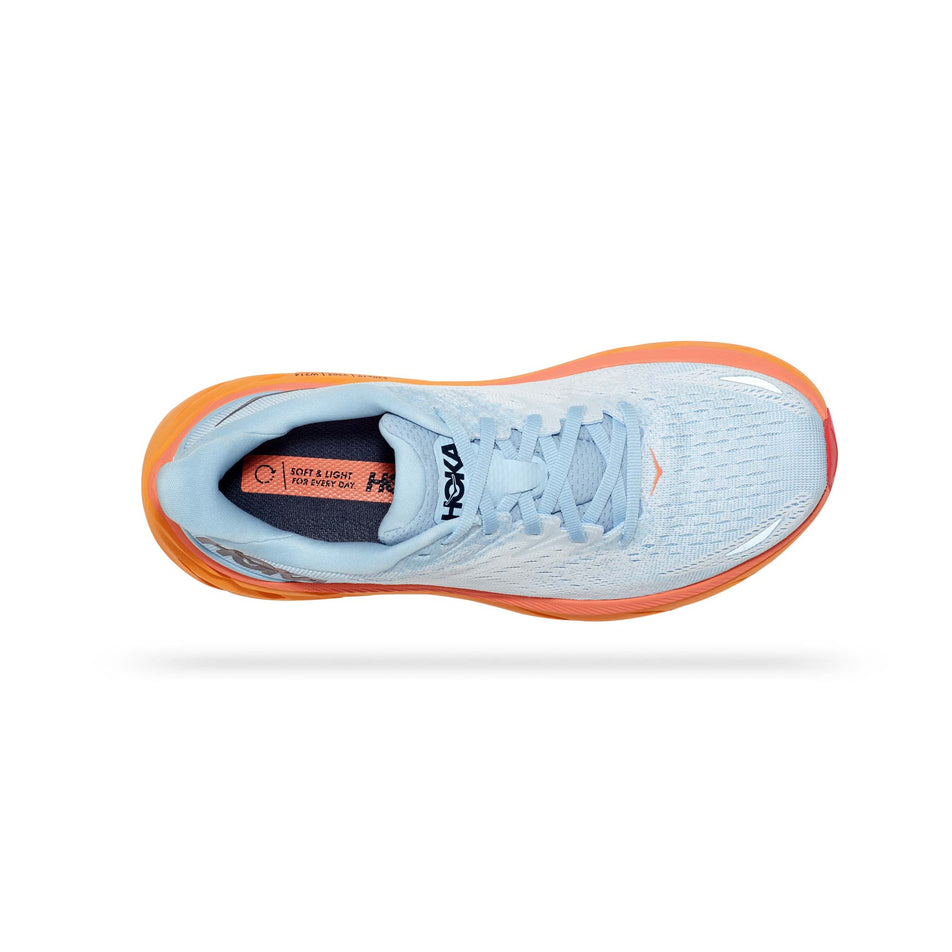 Upper view of women's hoka clifton 8 running shoes (7482973094050)