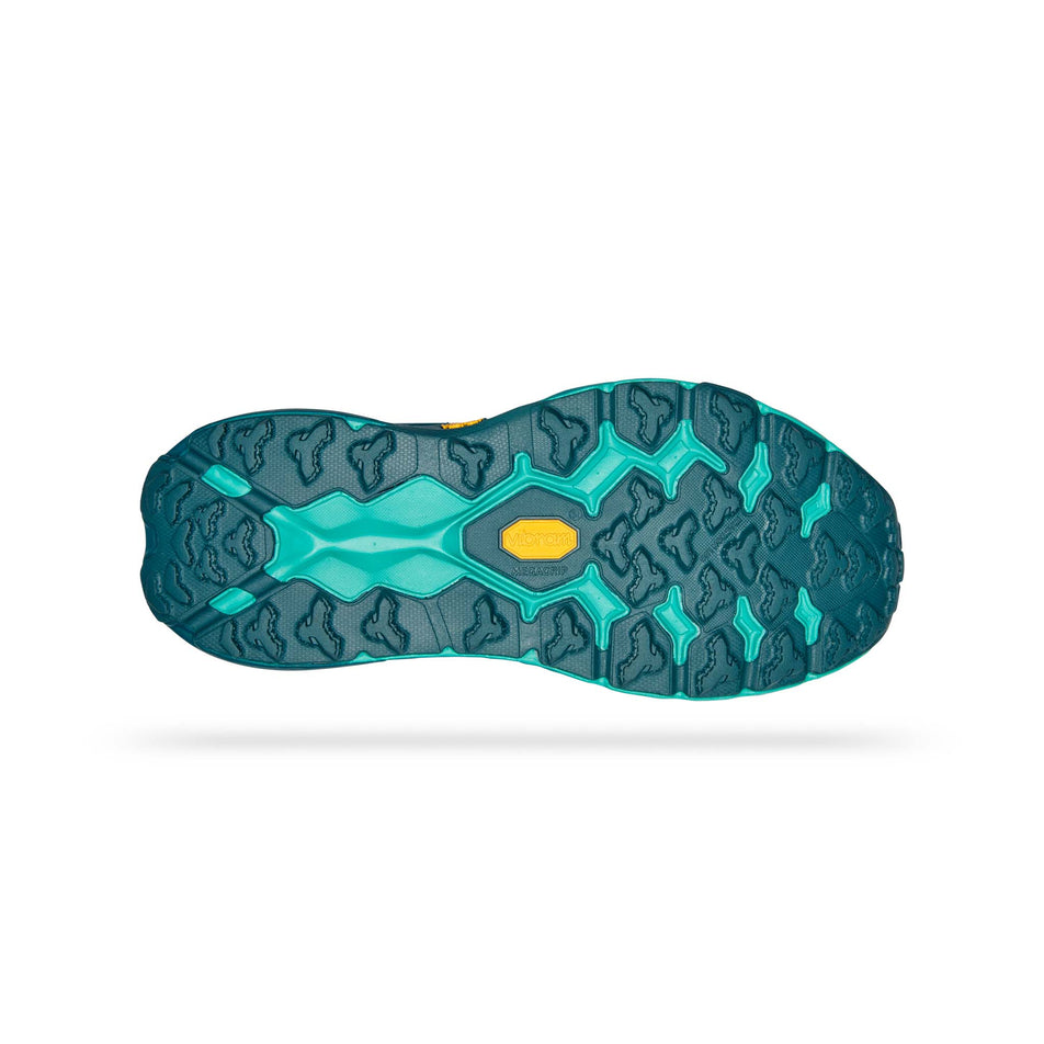 Outsole view of women's hoka speedgoat 5 running shoes in blue (7527136395426)