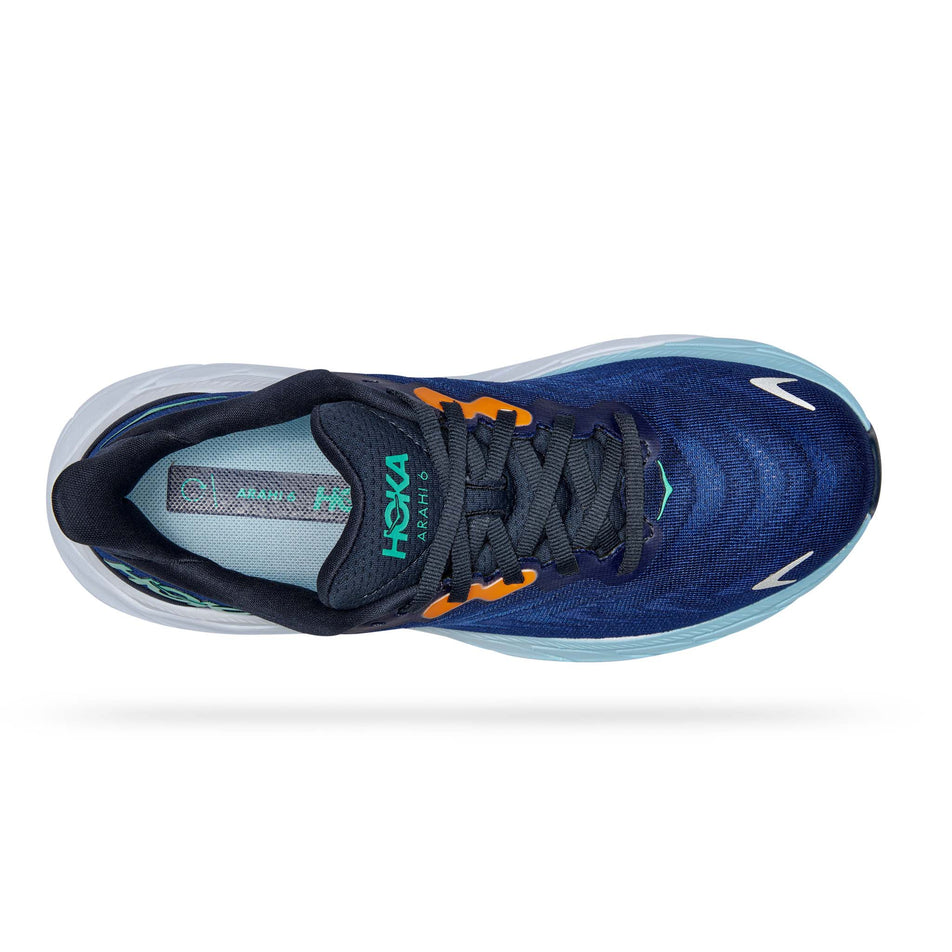 Upper view of women's hoka arahi 6 running shoes (7483032502434)