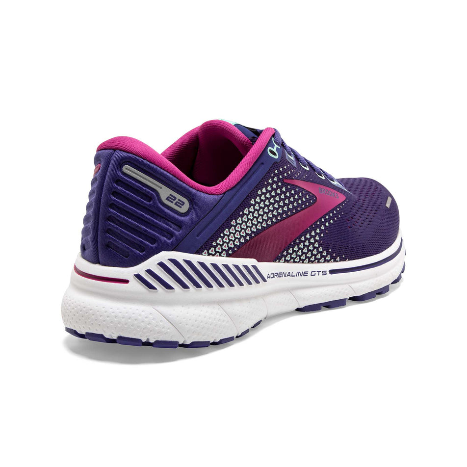 Posterior view of women's brooks adrenaline gts 22 running shoes (7230039818402)
