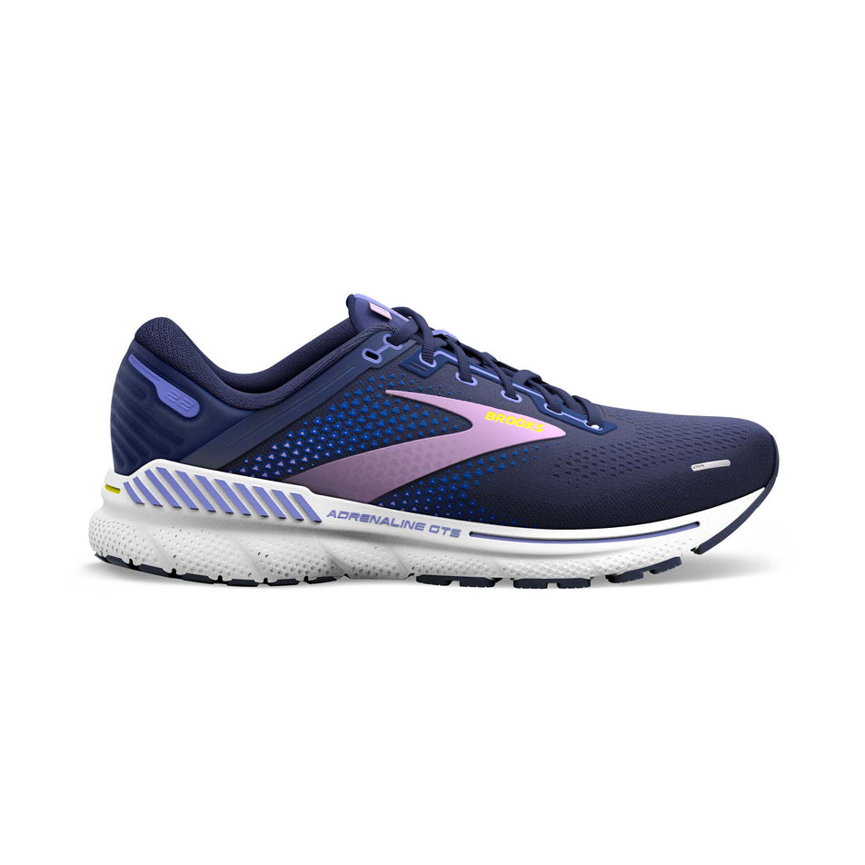 Right shoe lateral view of Brooks Women's Adrenaline GTS 22 1D Running Shoes in blue (7709870850210)