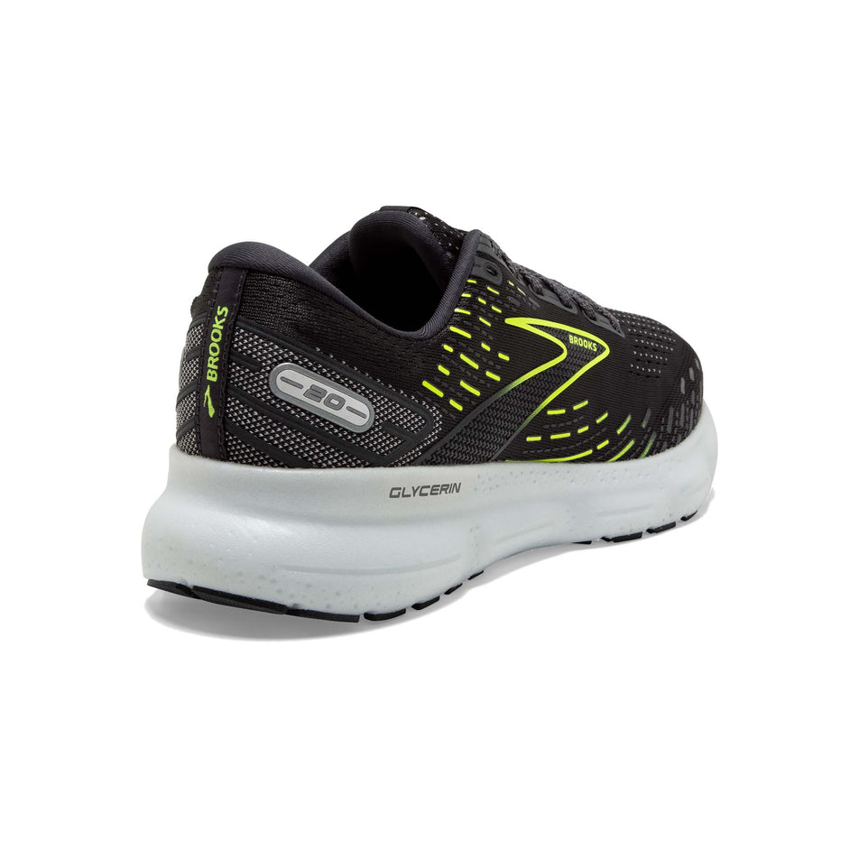 Posterior angled view of Brooks Women's Glycerin 20 Running Shoes in black (7599131787426)