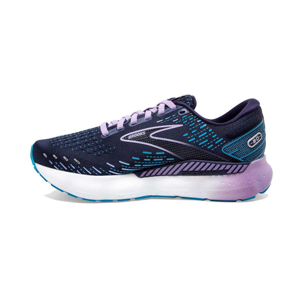 Medial view of women's brooks glycerin gts 20 running shoes (7297979547810)
