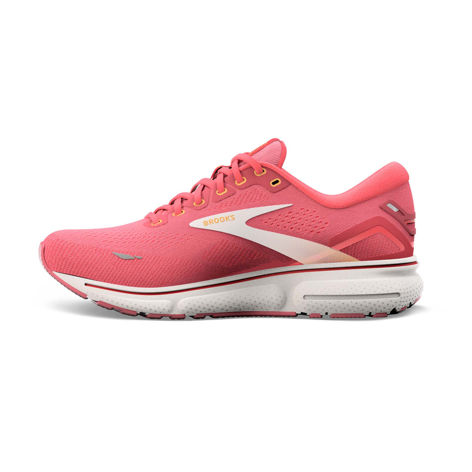 Right shoe medial view of Brooks Women's Ghost 15 Running Shoes in pink (7709855482018)
