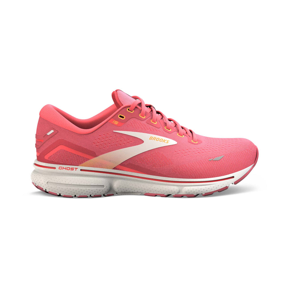 Right shoe lateral view of Brooks Women's Ghost 15 Running Shoes in pink (7709855482018)