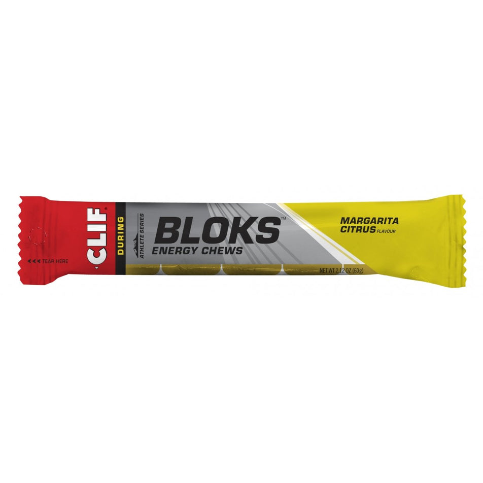 Front view of clif bar shot bloks margarita (7074319597730)