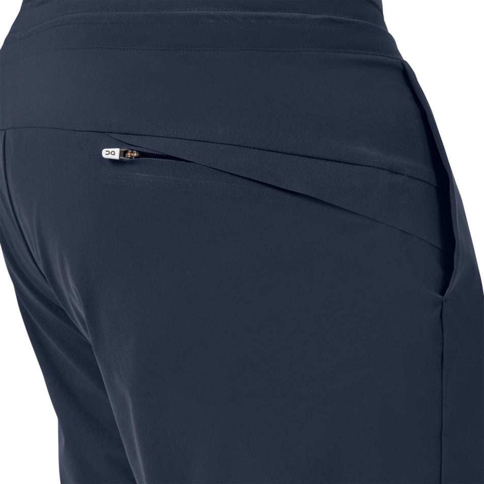 Zip pocket view of men's on hybrid shorts in blue (7489120764066)