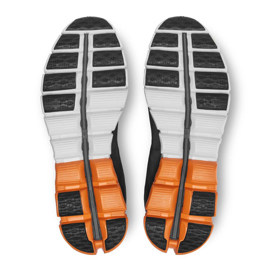 Outsole view of men's on cloudflow running shoes in black (7525327929506)