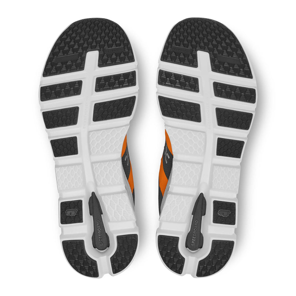 Pair outsole view of On Men's Cloudrunner Running Shoes in grey (7525333237922)
