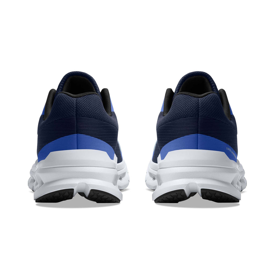 Pair posterior view of On Women's Cloudrunner Running Shoes in blue (7674886029474)