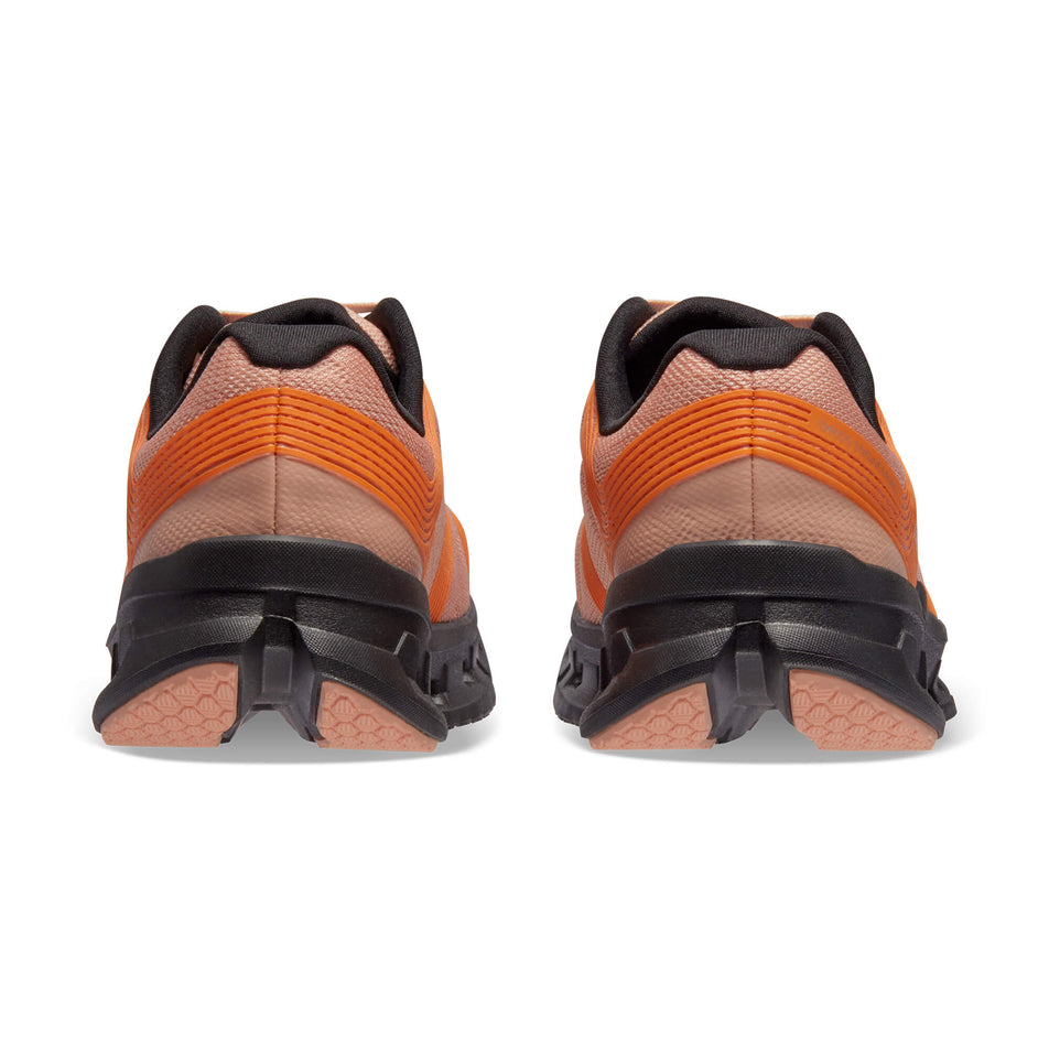 Posterior view of women's on cloudgo running shoes in pink (7525315543202)