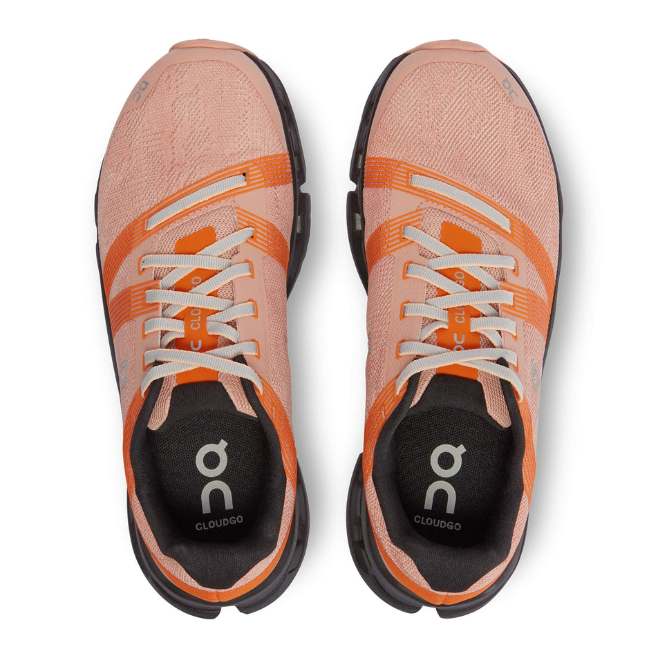 Upper view of women's on cloudgo running shoes in pink (7525315543202)