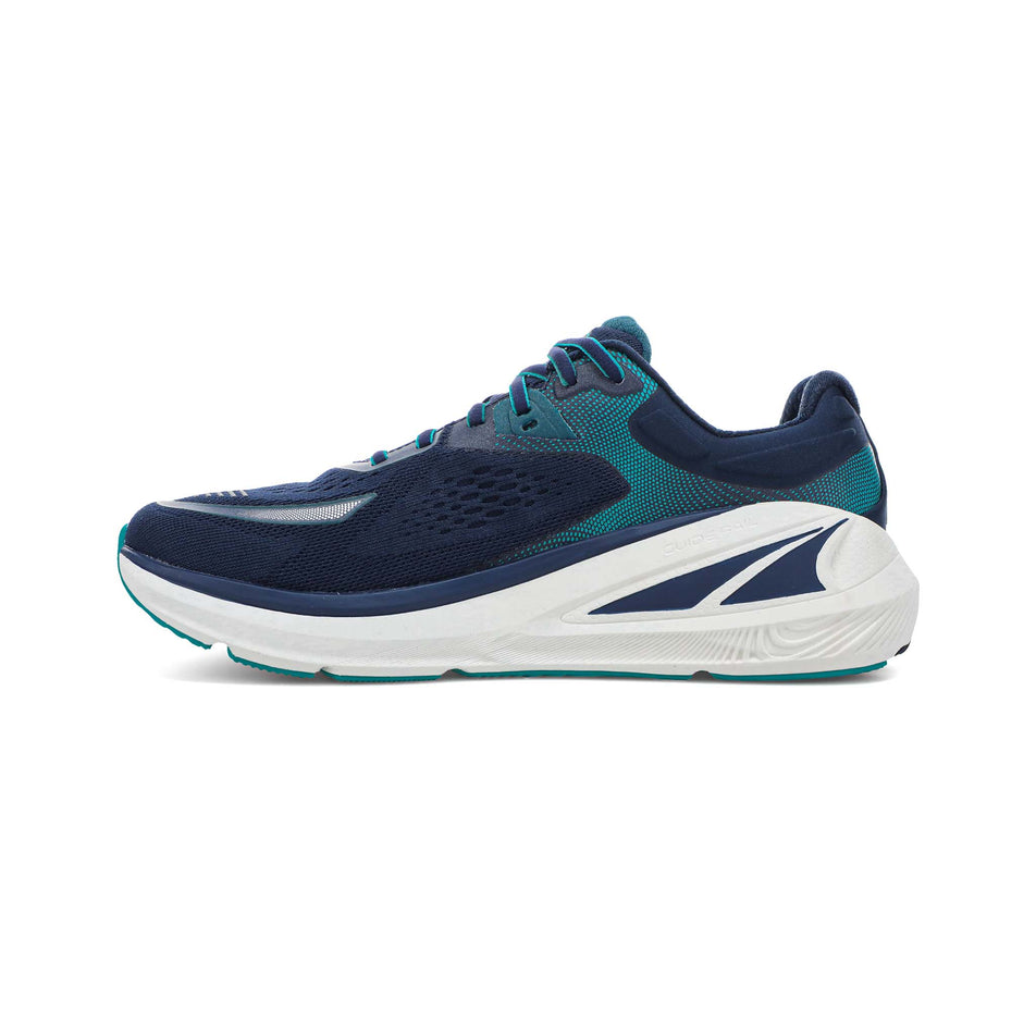 Medial view of women's altra paradigm 6 running shoes in blue (7520529449122)