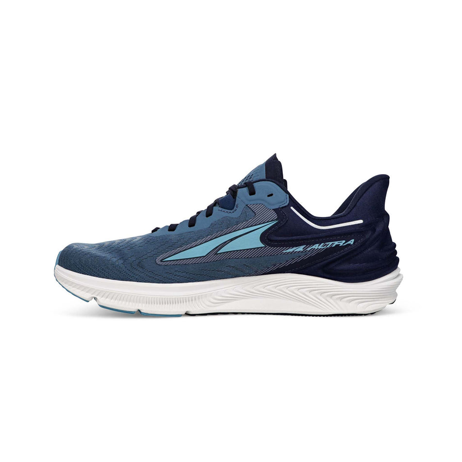 Medial view of men's altra torin 6 running shoes in blue (7520423182498)