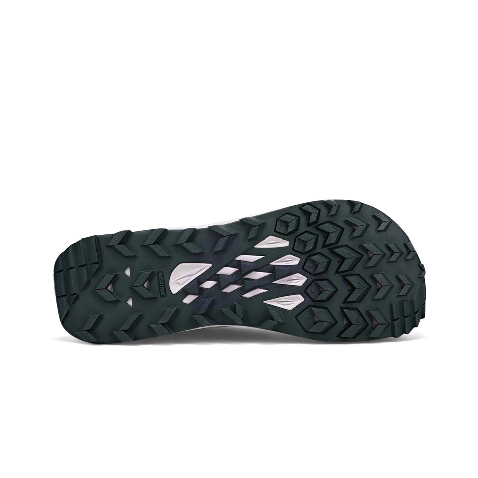 Right shoe outsole view of Altra Women's Lone Peak 7 Running Shoes in purple. (7710989910178)
