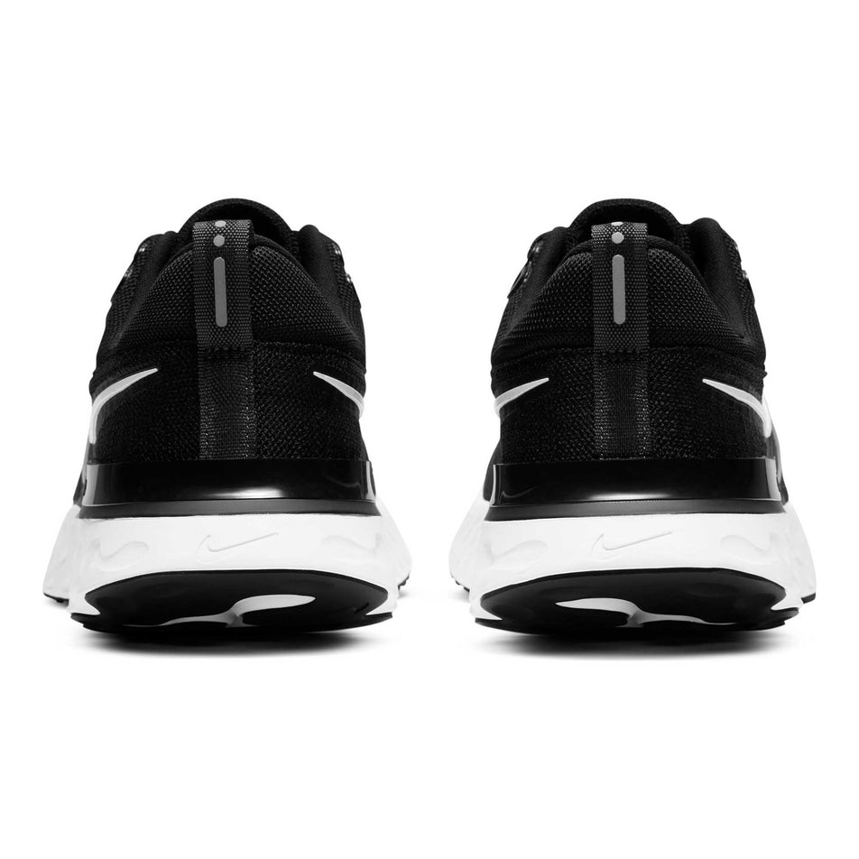 Heel counter and crash pad areas of the right and left shoes from a pair of men's Nike React Infinity Run Flyknit 2 (6899248038050)