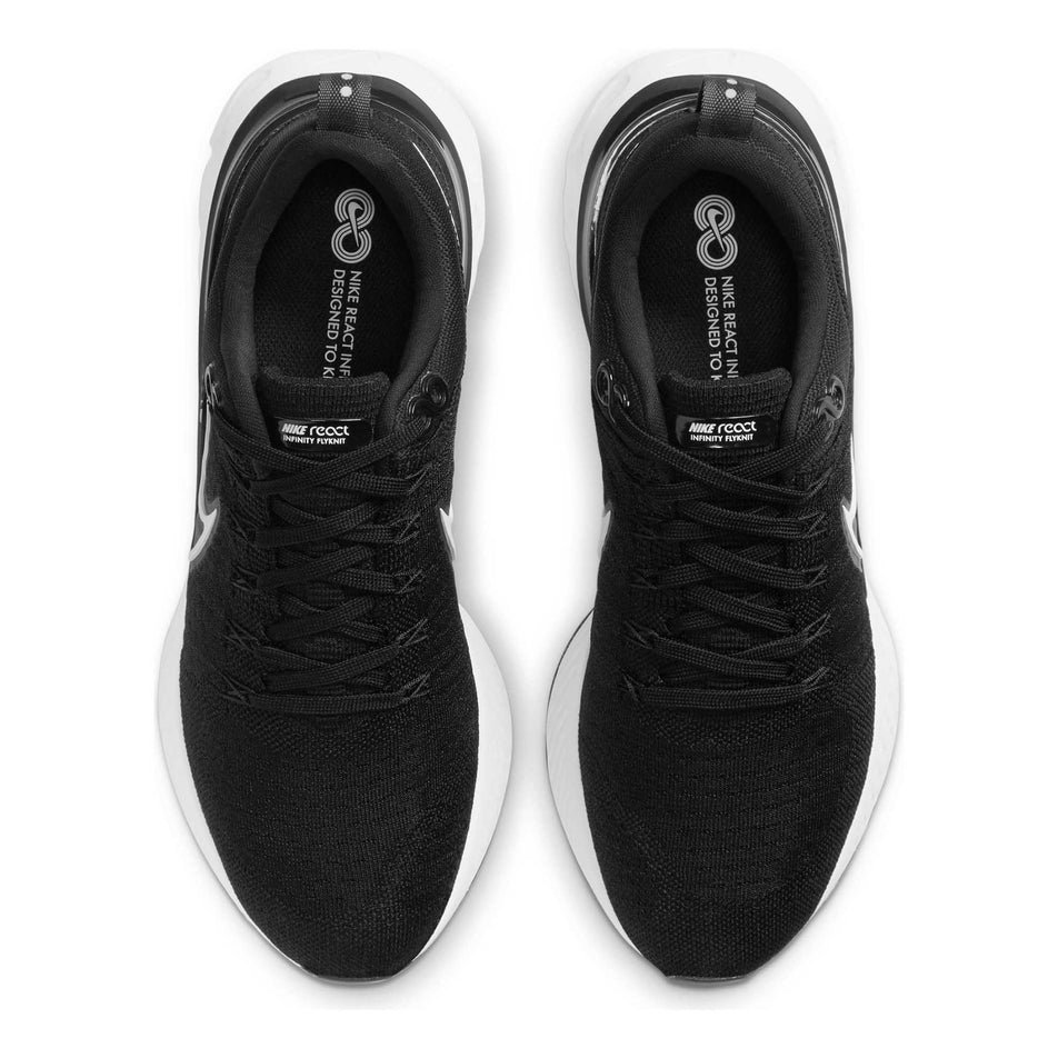 The upper and lace areas on the right and left shoes from a pair of men's Nike React Infinity Run Flyknit 2 (6899248038050)