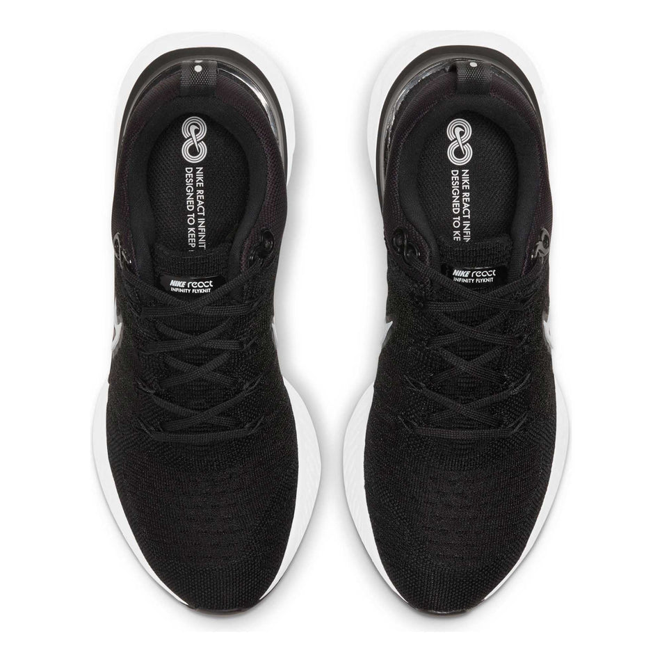 Upper and lace areas on the left and right shoes from a pair of women's Nike React Infinity Run Flyknit 2 (6899373539490)