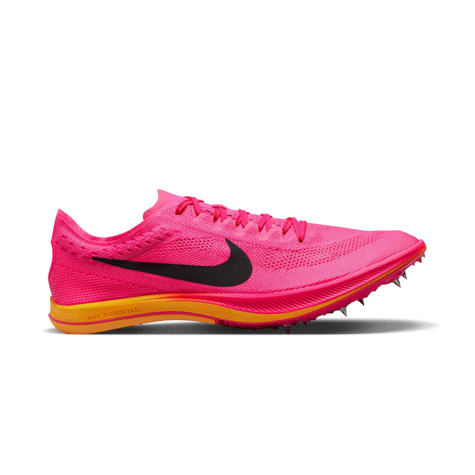 Lateral side of the right shoe from a pair of Nike Unisex ZoomX Dragonfly Track & Field Distance Spikes (7875648323746)