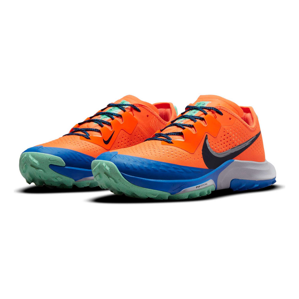 Anterior pair view of men's nike air zoom terra kiger 7 running shoes (6875763933346)