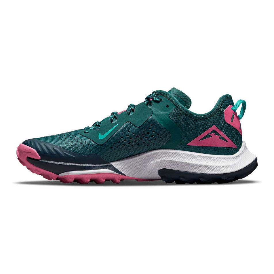Medial view of women's nike air zoom terra kiger 7 running shoes (6877928816802)
