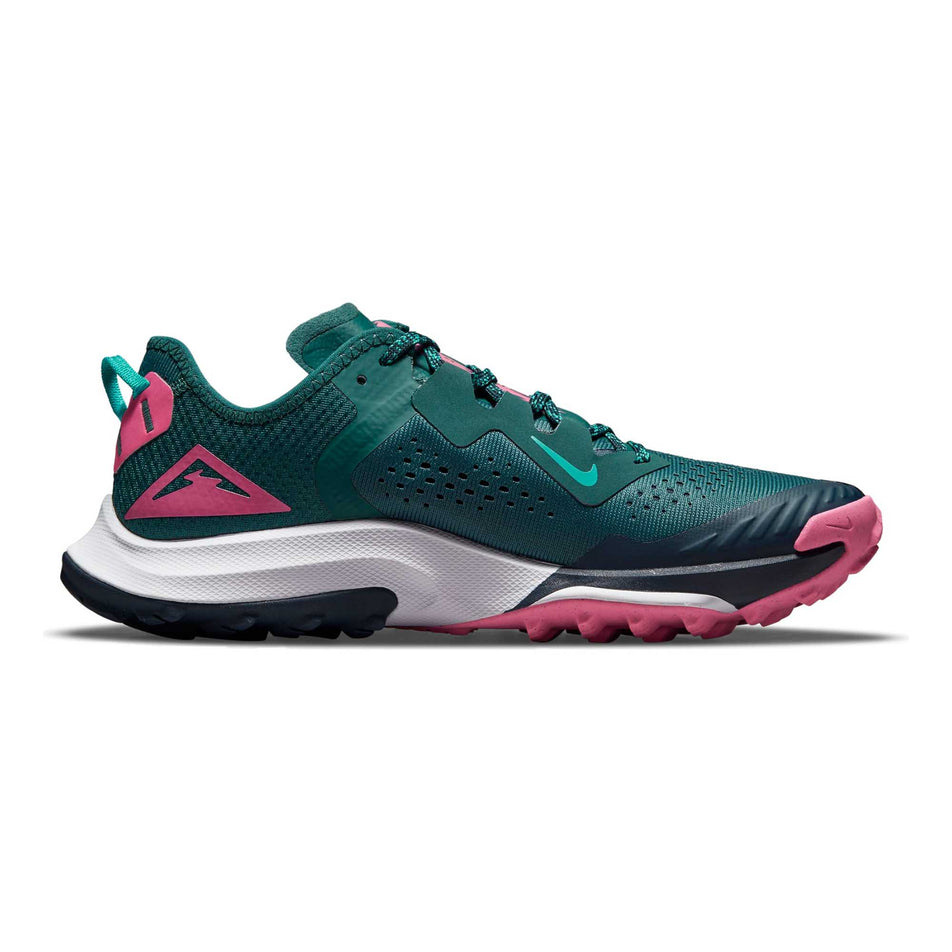 Medial view of women's nike air zoom terra kiger 7 running shoes (6877928816802)