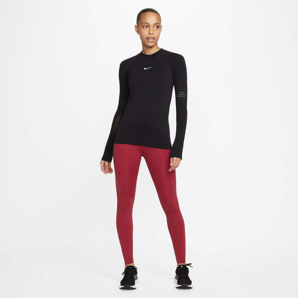 Front model view of women's nike df run dvn mr tight (7385210814626)