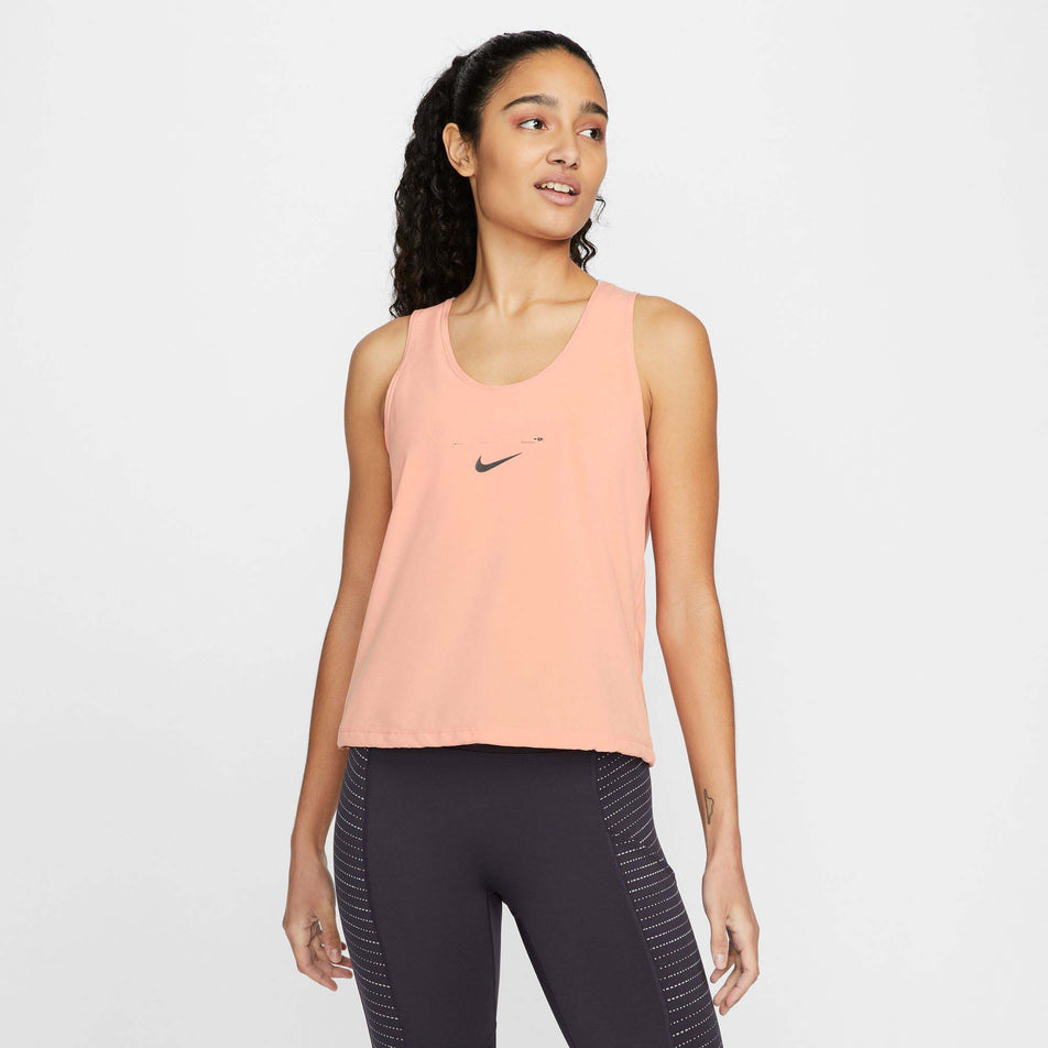 Front view of women's nike df run dvn cnvrtbl tank (7386205094050)