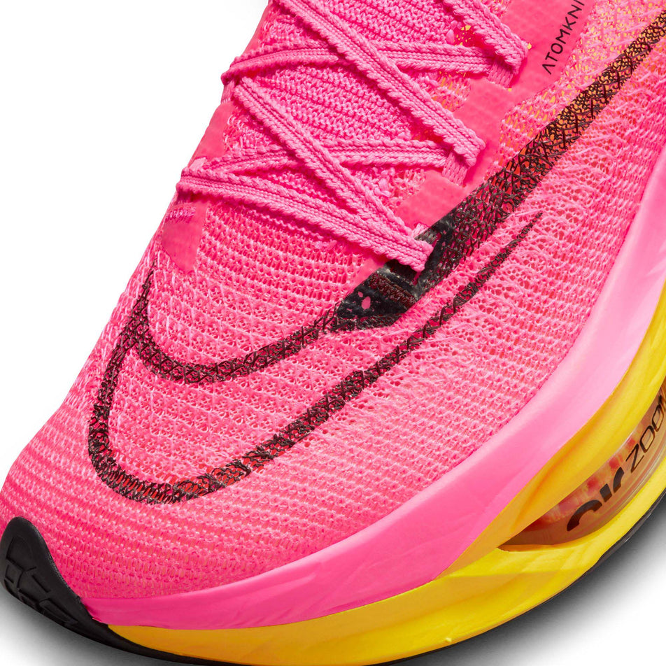 The toe box on the left shoe from a pair of Nike Women's Alphafly NEXT% Flyknit 2 Running Shoes (7751503806626)