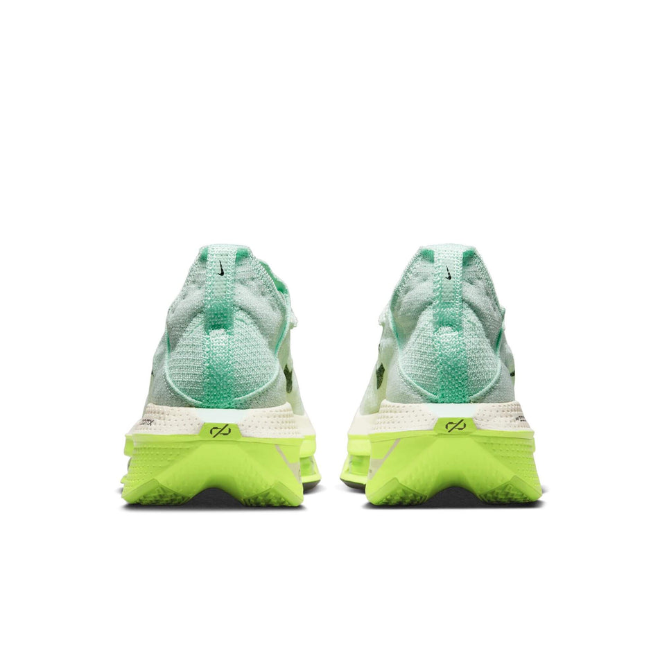 The heels on a pair of women's Nike Air Zoom Alphafly Next% Flyknit 2 Running Shoes (7516459663522)