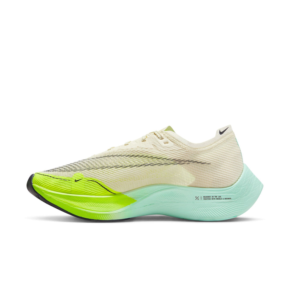 Medial side of the right shoe from a pair of women's Nike ZoomX Vaporfly Next% 2 Running Shoes (7516175564962)