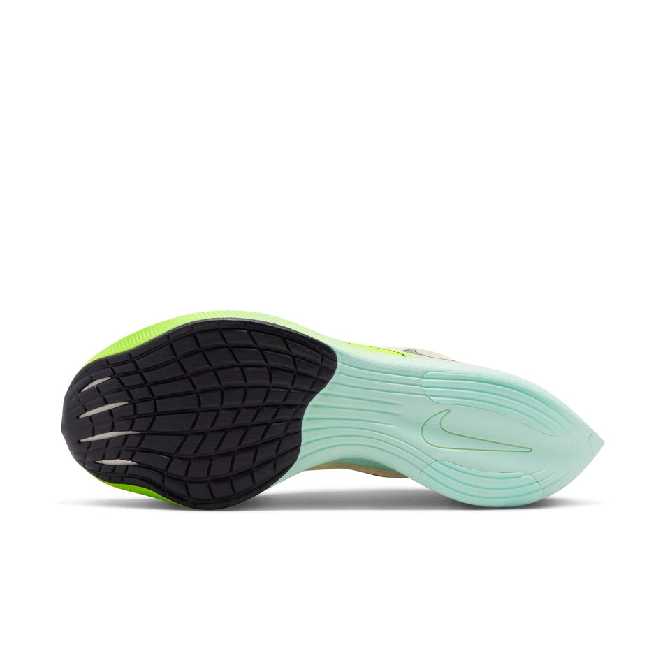 The outsole on the left shoe from a pair of women's Nike ZoomX Vaporfly Next% 2 Running Shoes (7516175564962)