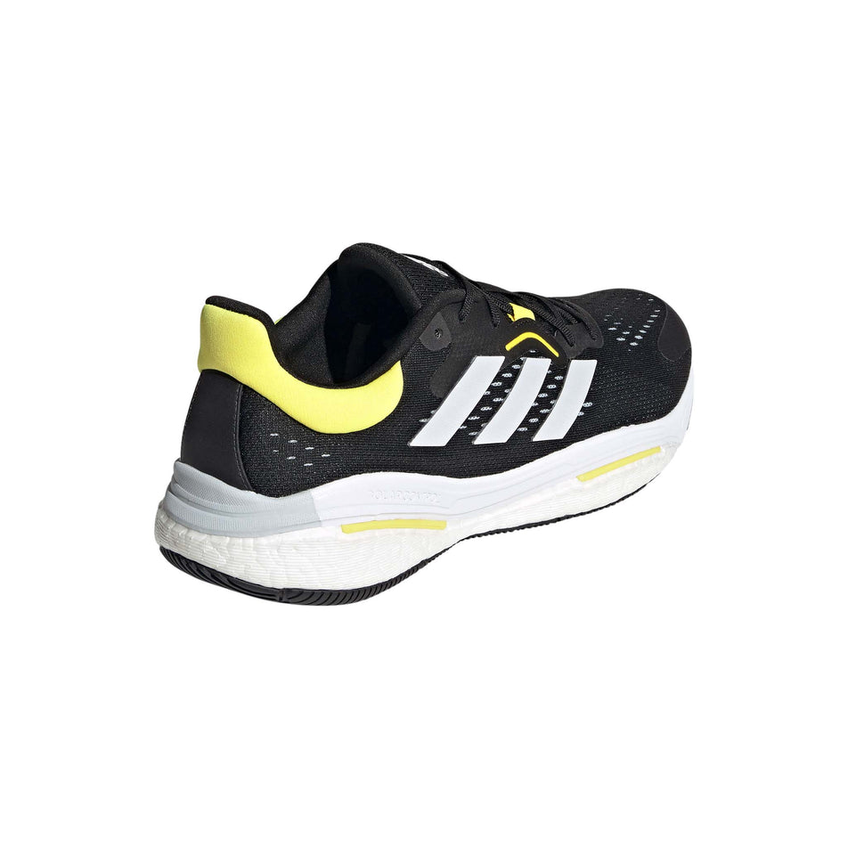 Posterior angled view of men's adidas solar control running shoes in black (7510264348834)
